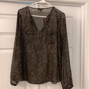 The Limited long sleeve textured animal print blouse. Size Large. NWOT